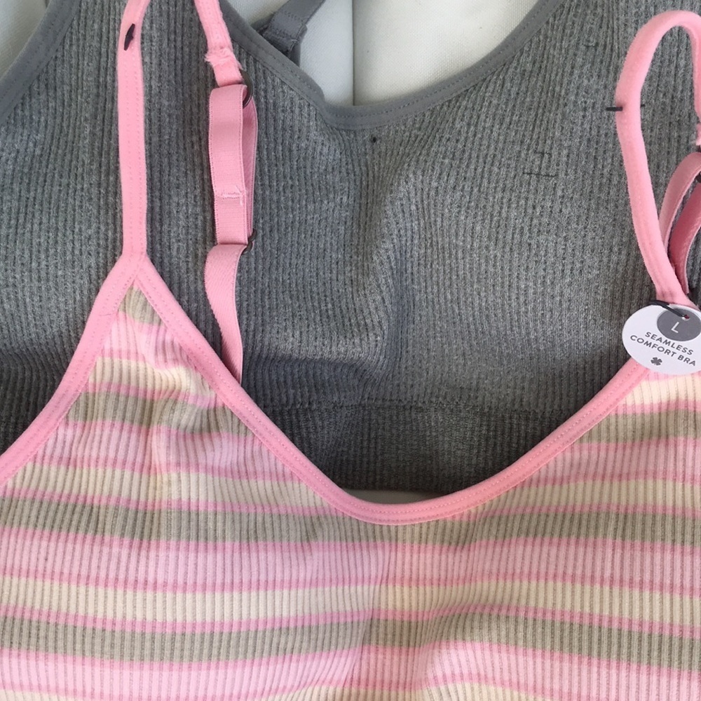 Lucky Brand Seamless Comfort BRA 💗 Sz L Pink Beige - Picture 2 of 7
